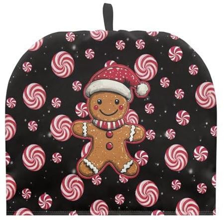 Coloranimal Christmas Gingerbread Man Tea Cozy Cover Insulated Teapot Dust Cover Coffee Pot Protector Cavcas Teapot Cover for Keeping Warm Christmas Theme Teapot Kettle Dust Cover