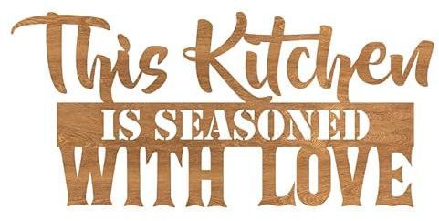 codiarts. Deko-Wandpaneel Holz | Botschaften und Sprüche für ein positives Ambiente | Laser geschnitten (09 Kitchen Love Oak, M - 3mm)