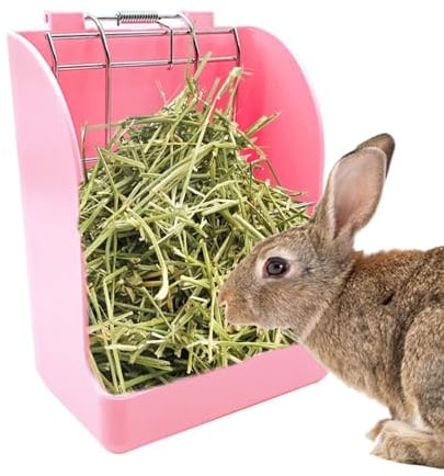 Heu-Futterspender für Kaninchen, Heuregal für Rasen, Heunspender für Kaninchen, Zubehör für Kleintierkäfige, Futterspender und Rasen für Haustiere