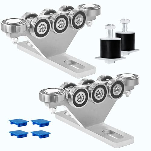 LookFox 6+2 Wheel Hoist Trolley with Roller Limit, Unistrut Trolley Kit for Electric Hoist, Anti-Lock & Anti-Fall, Use with All 1-5/8 Wide or Taller Strut Channel, for Garage/Workshop Silent Systems