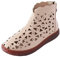 Stivaletti da donna estivi eleganti stivali vuoti comodi traspiranti estivi corti con chiusura lampo tinta unita eleganti scarpe in pelle sandali ortopedici da donna, cachi, 40 EU
