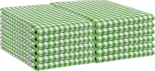 Wholesale Trade Dealz 10 Pack Wonderdry Tea Towels 100% Cotton Kitchen Dish Cloth Long Lasting Quick Absorbent Bar Catering Cloth (Green)