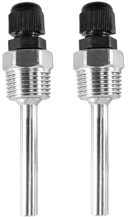 Enwye 2 Manchons D'immersion pour Puits Thermométrique 50 Mm, Tubes De Protection De Plongée en Acier Inoxydable pour Thermocouples, Thermomètre À Filetage 1/2 Pouce.