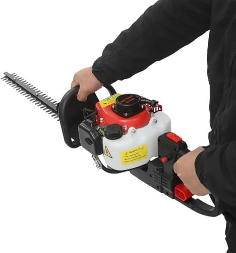 22.5 Cc Electric Hedge Cutter, Petrol Hedge Trimmer Cutter 2-Stroke Engine | 60cm Action Blades | Garden Trimming Hedges, Bushes & Shrubs