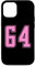 Rosa Pink Número 64 Equipo Deportivo Uniforme Numerado Carcasa para iPhone 12/12 Pro