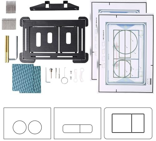 VRTYVEYBB Drückerplatte Schwarz,Betätigungsplatte, Kunststoff Für 2-Mengen-Spülung,Für Geberit Für Die Delta-Serie,Verdecktes, Modernes Betätigungsplatten-Flieseneinsatzpaneel