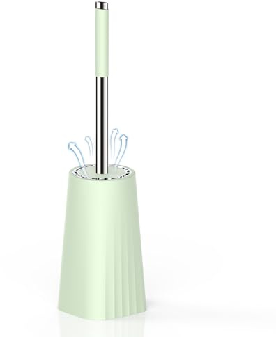 SetSail Toilet Brush, Compact Size Toilet Bowl Brush and Holder Toilet Brushes for Bathroom with Stainless Steel Handle Toilet Cleaner Brush with Durable Scrubbing Bristles, Splash-Proof, Green