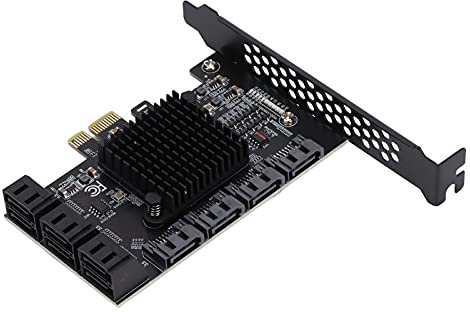KIMISS Erweiterungskarte PCIE 3.0, 10 Port Controller für XP, IDE/AHCI -Modus mit 7 Pin -Verbindungsanschlüssen