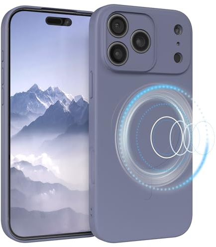 EAZY CASE - Silikonhülle magnetisch für iPhone 17 Pro Max Hülle Silikon Blau weich stoßfeste Magnet Handyhülle Schutzhülle mit Kameraschutz Dünn Schutz Cover TPU Bumper in Eisblau