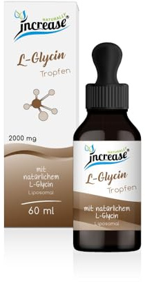 Liposomale L-Glycin Tropfen hochdosiert - (60.000mg pro Packung) 2000mg L-Glycin pro Tagesdosis - MCT Öl - Hohe Bioverfügbarkeit
