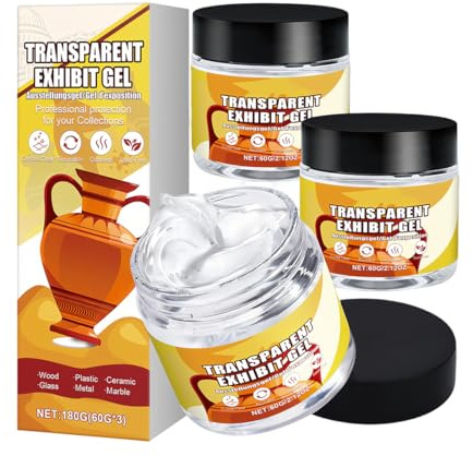 NHPY Colla adesiva Museo Gel Clear,removibile,per fissare bicchieri,cristalleria e altri oggetti delicati su una superficie,ideale per oggetti da esposizione,180g