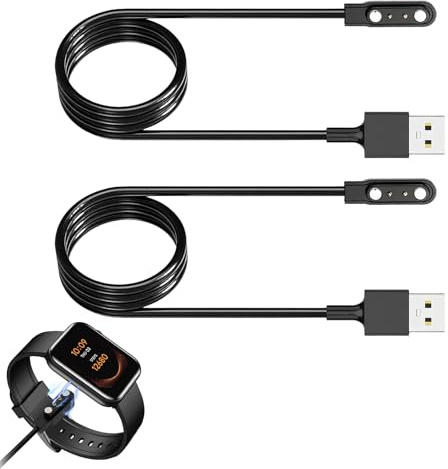 unillea Universal Smartwatch Cable de carga magnético 4 mm, cargador magnético de 2 pines, accesorio USB, carga rápida para varios relojes inteligentes y rastreadores de fitness, 60 cm Accesorios de