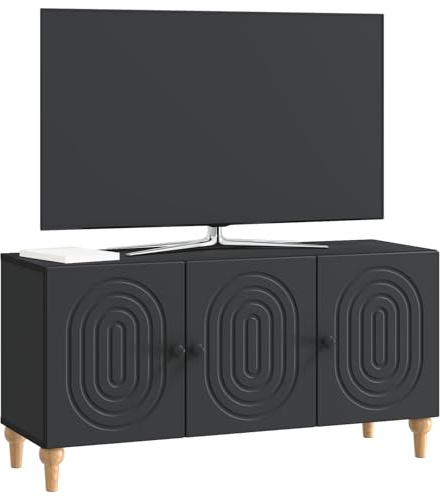 vidaXL TV-Schränk Schwarz 99 x 34,5 x 50 cm Holzwerkstoff, Moderner TV-Ständer, geräumiger Wohnzimmerschrank, praktische Medienkonsole, viel Stauraum