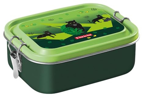 Step by Step Lunchbox Stainless Steel Black Cat grün