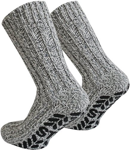 4 Paar Antirutsch Norweger Socken mit ABS Sohle Farbe Mehrfarbig Größe 47-50