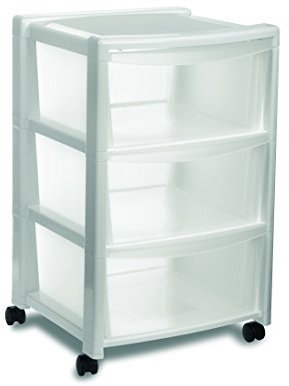 Stefanplast Kommode freistehend 3 Schubladen hoch weiß