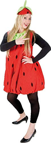 Disfraz de fresa rojo y negro para adultos, talla única, disfraz de fruta con sombrero, disfraz de fruta unisex, disfraz de fresa