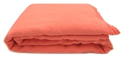 JOWOLLINA Laken Bettlaken Überwurf 100% Leinen Stonewashed 220 g/m2 (230x240 cm, Peach Pink)