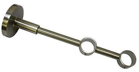 Gardinia Support de Tringle à Rideau Double avec Plaque de Fixation en métal, pour 2 tringles, Support fermé, Matériel de Fixation Inclus, Série Chicago, Diamètre: 20 mm, Effet INOX