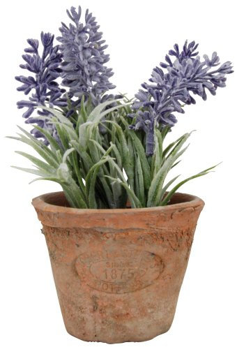 Esschert Design Kunststoffpflanze Lavendel im Topf, Größe S, ca. 8,6 cm x 8,6 cm x 15 cm