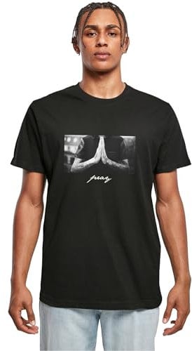 Mister Tee Herren T Shirt Kurzarm Pray, Black, XXXL, MT157-00007-0037