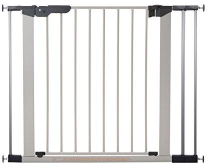 BabyDan Premier Türschutzgitter / Treppenschutzgitter zum Klemmen, 92,5 - 99.8 cm, - hergestellt in Dänemark + TÜV/GS geprüft, Farbe: Silber/Schwarz