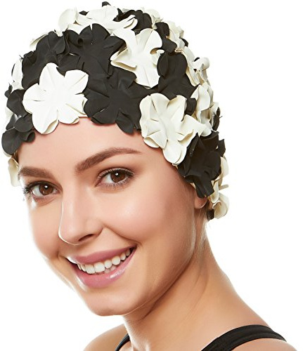 Cuffia con motivo vintage floreale petalo retro Style Balneazione tappi per le donne