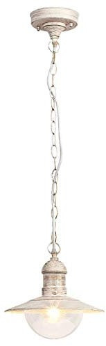 RABALUX 8740 A++ to E, Außenpendelleuchte Oslo, Metall, E27, Antik Weiß, 24 x 24 x 76 cm