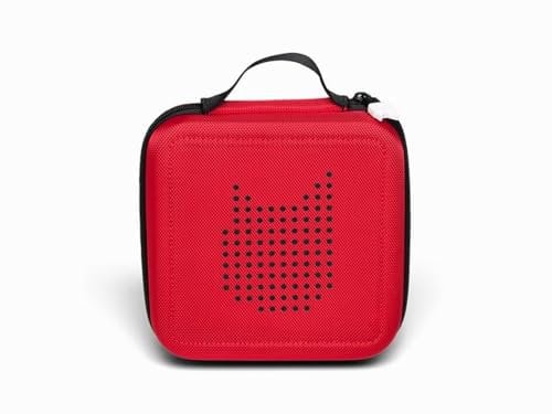 tonies Transporter Hörfiguren, Transporttasche mit Reißverschluss für bis zu 20, passend zur Toniebox in Rot, 17,5 x 17,5 cm