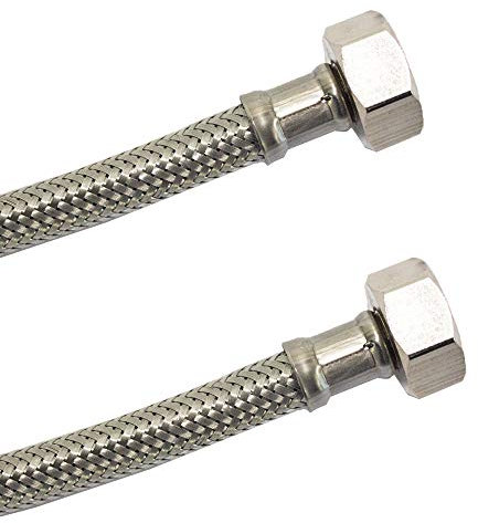 DN8 DVGW Panzerschlauch m. Edelstahlumflechtung 1/2 ÜM x 1/2 ÜM 500 mm