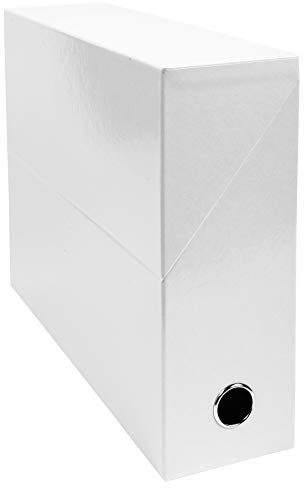 Exacompta 89931E Packung mit 5 Transferboxen Iderama aus laminiertem Karton, robust und strapazierfähig, 24 x 32 cm, Ideal für Ihre Dokumente in Format DIN A4, Rücken 90mm, Weiß, 5 Stück