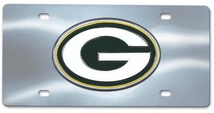 FANMATS 26921 Green Bay Packers Nummernschild aus Edelstahl mit großem 3D-geformtem Team-Metall-Emblem