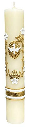 San Rafael Arcangel Baptism Candle or Velas para Bodas de Recuerdo - Candela para Bautizo Cirios Religiosos - Sirios Catolicos Prayer Candle with The Holy Spirit