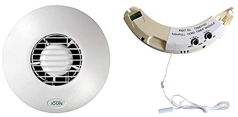 Airflow iCON ECO 15 240V 100mm Extractor Fan Outlet & HTM iCON Plug-in Humidity & Timer Module For 240V Fan