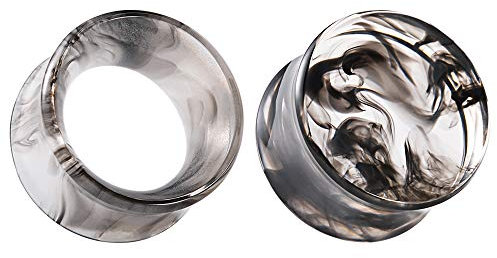 COOEAR 2 Paare Matched Set Messgeräte für Ohren Fleisch Tunnel Tunnel Stecker Ohrringe Grau Acryl Ohr Expander Stretchers Piercing.