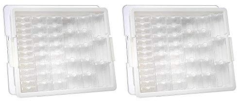 Elizabeth Ward 45 Piece Assorted Portable Diamond Painting Storage and Bead Organizer with 42 Variable Sized Containers, 2 Pack