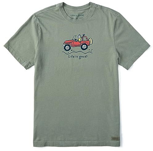 Life Is Good Crusher Tee Shirt, Short Sleeve Cotton Graphic T-Shirts, Good Catch Fish T-Shirt Uomo (Pacco da 1)