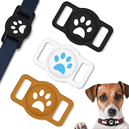 Coholl Schutzhülle Kompatibel mit Apple AirTag Hülle,[3 Stück] Silikon Hülle für GPS Finder Hundehalsband,Anti-Lost Pet Loop Holder Case für Katze Hund Halsband, Kinder ältere Menschen Taschen