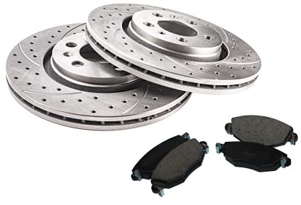 Sport Bremsscheiben 2-teiliges Set mit Bremsbeläge Kompatibel mit DACIA DUSTER 2010 2011 2012 2013 2014 2015 2016 2017 2018 - Vorderachse - Belüftet - 1758GV - Außendurchmesser 280mm - Lochanzahl 5