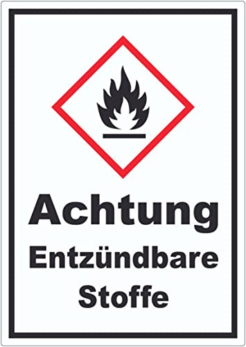 Aufkleber Entzündbare Stoffe Flamme A5 (148x210mm)