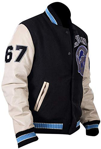 Aksah Fashion Herren Jacke Beverly Hills Cop Sports Letterman Varsity Wolle & Lederärmel, Wolle und Leder, XL
