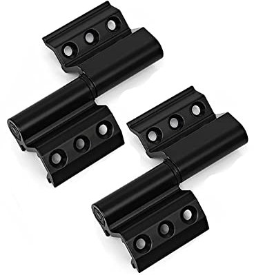 2x Bisagras de ventana sin puñetazos Bisagras de ventana de aleación de aluminio Bisagra de la puerta para marco de ventana Marco de ventana Puerta de tela metálica Blanco Negro