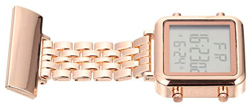 Mipcase Second Hand Uhr Digital Taschenuhr Brosche Ansteckuhr Roségold Legierung Arzt Fob Uhr Taschenuhr mit Anstecknadel Vintage Ärzte Krankenschwestern Sanitäter Krankenpfleger Used