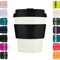 Ecoffee Cup 8oz 240ml Reusable Eco-Friendly 100% Plant Based Coffee Cup with Silicone Lid & Sleeve - Melamine Free & Biodegradable Dishwasher/Microwave Safe Travel Mug, Black Nature