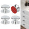 CcHhyyt 4 Pieces Self-Adhesive Drawer Knobs Handles Stick On Aluminum Knobs No Drilling Self Adhesive Cabinet Handle Silver Furniture Knobs Stick On for Cabinet Refrigerator Dresser (Silver)