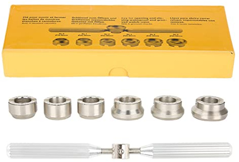 Watch Repair Tool Kit, Professional Watch Back Case Cover Opener Remover Wrench Dies Repairer Tool Set with Different Sizes Dies Repair Watchmaker Tool Set for Oyster Watch