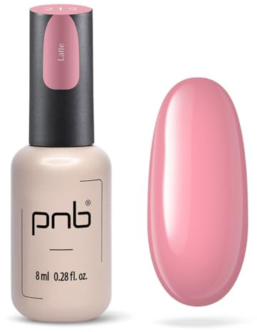 PNB Gel Nagellack 215 Latte, UV/LED Farblack, 8 ml, Hypoallergene 7-Free-Formel, Professioneller Gel Polish, Cremefarben mit Rosa Unterton, Schnelltrocknend, Langanhaltend