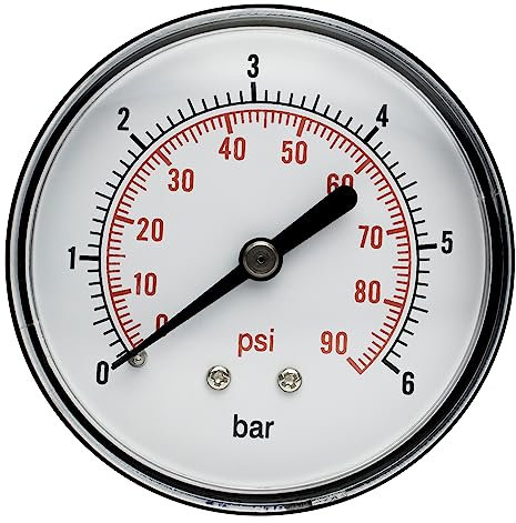Manometer 63 mm Hauswasserwerk 1/4 AG 0-6 bar / 0-90 psi Wasserdruck Wasser Luft Druckmanometer Druckkessel Mambrankessel MAN63