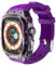 Funda translúcida de lujo para Apple Watch Ultra de 49 mm, funda ligera y resistente totalmente envuelta con correa, correa de silicona, botones de acero inoxidable, cubierta protectora para