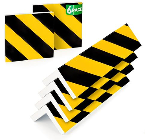 NURADA Paracolpi Garage. Protezione Portiere Auto. Pack 5. Paracolpi Portiere Auto. Paraspigoli Angolari. Angolari per Muro. Paraspigoli Gommapiuma. (4 unità 40x20x2cm + 2 unità 20x20x2cm) (Giallo)